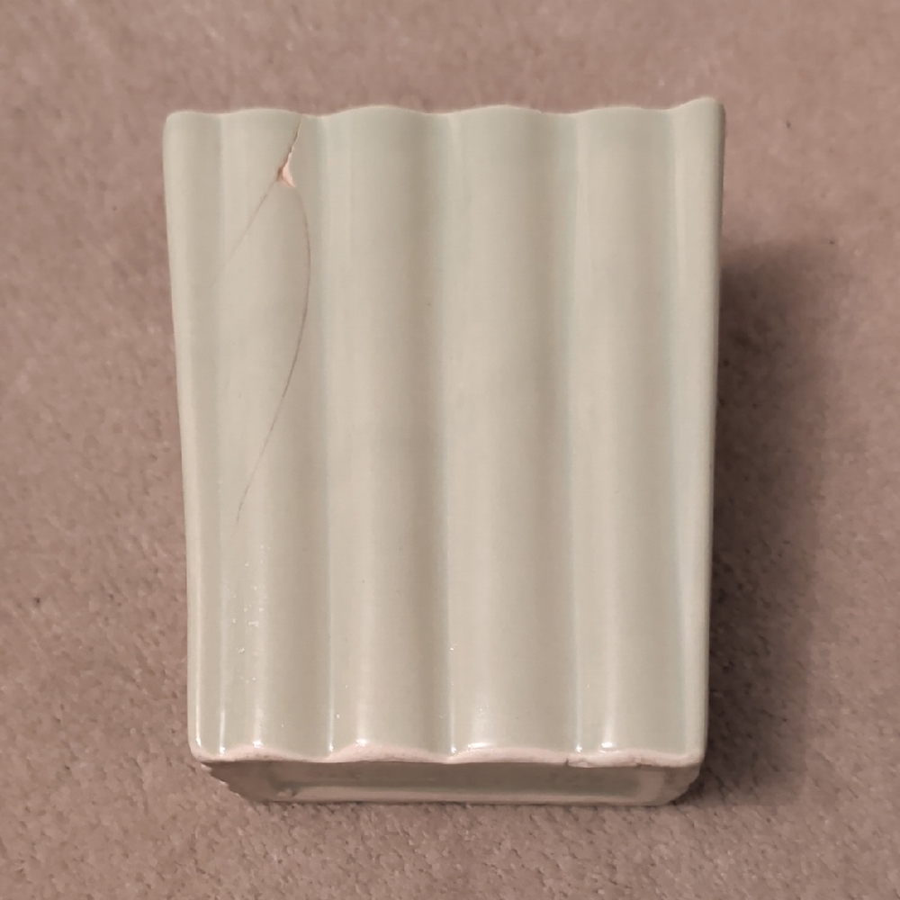 Vintage Ribbed Ceramic Vase